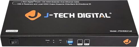 J-Tech Digital HDMI Extender Splitter 1x4 Over Single Cat5e/6 Ethernet Cable Up To 164ft. Supports PoC HDMI Loopout IR Control EDID Switch in Saudi Arabia