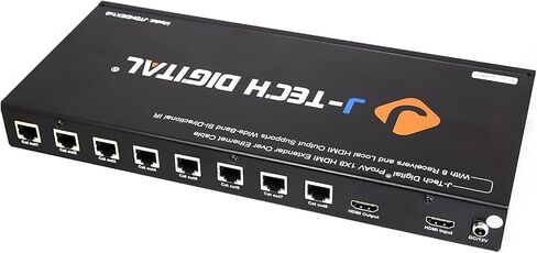 J-Tech Digital HDMI Extender Splitter 1x4 Over Single Cat5e/6 Ethernet Cable Up To 164ft. Supports PoC HDMI Loopout IR Control EDID Switch in Saudi Arabia