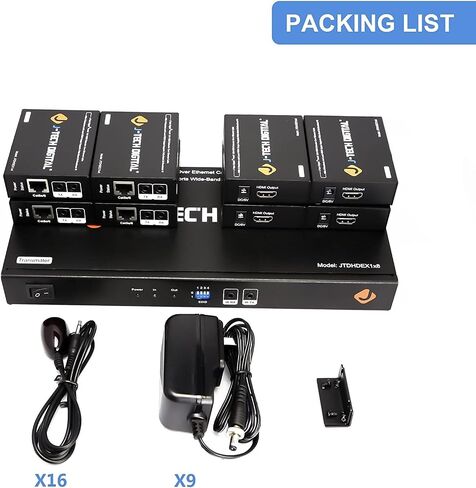 J-Tech Digital HDMI Extender Splitter 1x4 Over Single Cat5e/6 Ethernet Cable Up To 164ft. Supports PoC HDMI Loopout IR Control EDID Switch in Saudi Arabia