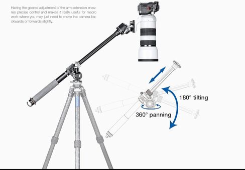 ليوفوتو ذراع بوم ثلاثي القوائم GC-282AL 640 ملم مع وصلة تروس دودة دقيقة + إمالة 180 درجة + دوران 360 درجة مثالي للفيديو in Saudi Arabia