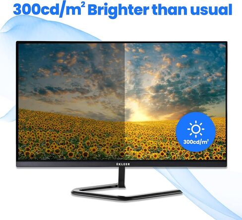 شاشة كمبيوتر 24 انش FHD (1920x1080) من ايكلير، شاشة IPS، HDMI USB نوع C، 2 × موزع USB A، شحن سريع وعكس متوافق مع ايفون 15 بلس، برو، خاصية الميل بدون اطار، بدون وميض in Saudi Arabia