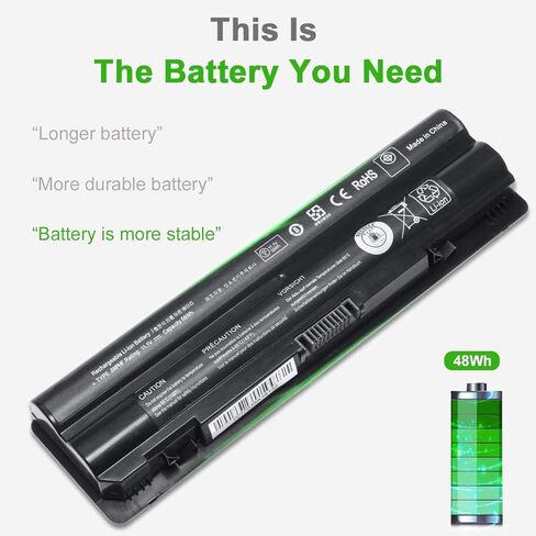 بطارية كمبيوتر محمول XPS 14 L401X JWPHF متوافقة مع Dell XPS 15 L501X L502X L521X XPS 17 L701X تناسب 312-1127 J70W7 P09E R795X WHXY3 312-1127 453-10186 11.1 فولت 6 خلايا 56 وات في الساعة in Kuwait