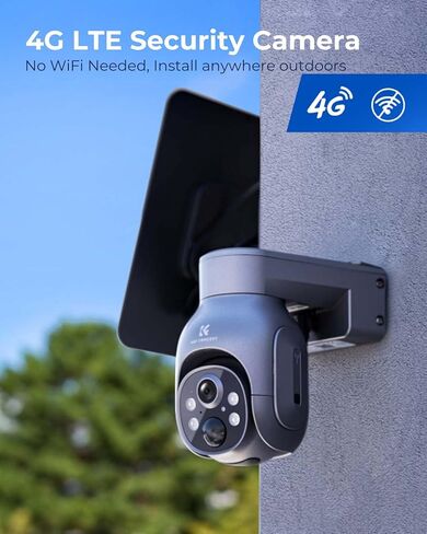 K&F Concept 4G LTE Cellular Security Camera with SD & SIM Card, No WiFi Security Camera with 2K Color Night Vision, 360°View, PIR Motion Sensor, 2 Way Talk, Cloud/SD Storage in Saudi Arabia
