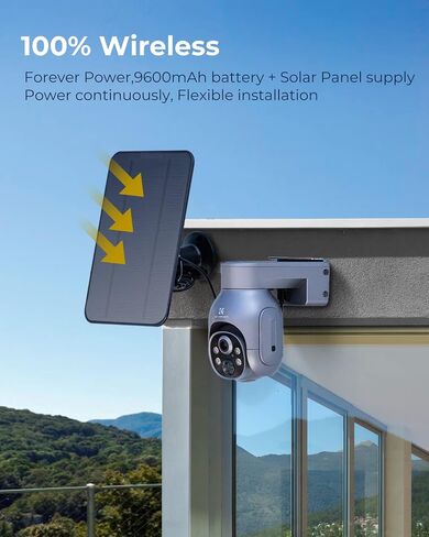 K&F Concept 4G LTE Cellular Security Camera with SD & SIM Card, No WiFi Security Camera with 2K Color Night Vision, 360°View, PIR Motion Sensor, 2 Way Talk, Cloud/SD Storage in Saudi Arabia