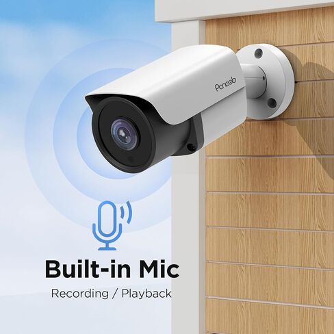 كاميرا أمان PANOOB 4K، كاميرا UltraHD 8MP سلكية للمراقبة بالرصاص IP PoE في الهواء الطلق، كشف الإنسان/المركبة بالذكاء الاصطناعي، ميكروفون مدمج، رؤية ليلية بالأشعة تحت الحمراء 100 قدم، IP67 مقاومة للطقس، PB37A-4K in Kuwait