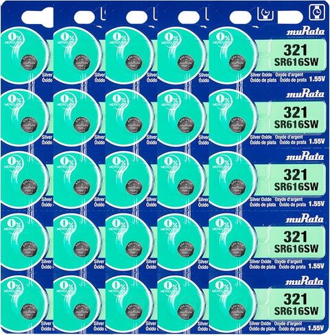 بطارية موراتا 321 SR616SW 1.55 فولت خلية زر أكسيد الفضة (20 بطارية) in Kuwait