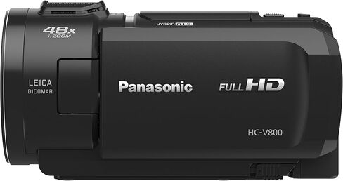 كاميرا فيديو باناسونيك HC-V800K FHD تشبه السينما، عدسة Leica Dicomar 24x، مستشعر Bsi 1/2.5 بوصة، ثلاثة أنظمة تثبيت O.I.S، أسود in Saudi Arabia