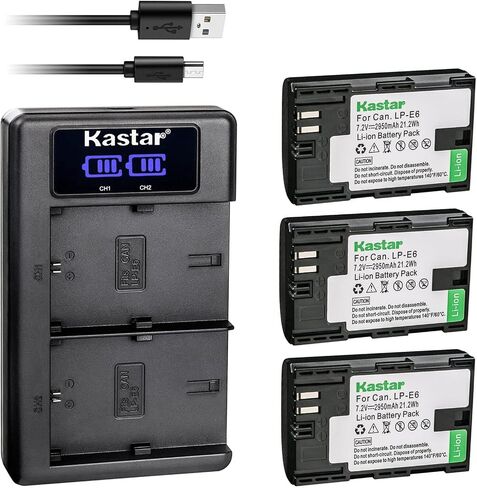 Kastar LP-E6 LP-E6NH LKD2 USB Battery Charger Replacement for Blackmagic Pocket Cinema Camera 4K, Blackmagic Pocket Cinema Camera 6K, Z CAM E2C Professional 4K Cinema Camera in Saudi Arabia