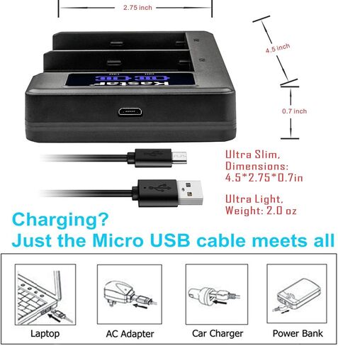 Kastar LP-E6 LP-E6NH LKD2 USB Battery Charger Replacement for Blackmagic Pocket Cinema Camera 4K, Blackmagic Pocket Cinema Camera 6K, Z CAM E2C Professional 4K Cinema Camera in Saudi Arabia