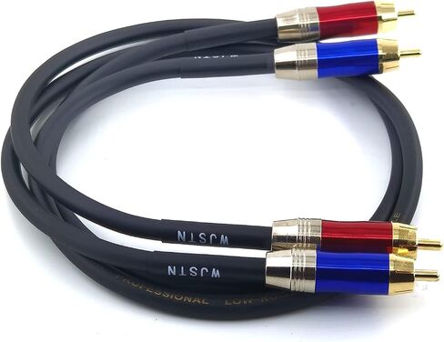 WJSTN-020 RCA to RCA Audio Cable, 1RCA Male to 1RCA Male Stereo Audio Cable Converter, Digital Stereo Audio Cable for subwoofer, Home Theater, high-Fidelity Audio-Double Shielding-2 Pack (6IN) in Kuwait