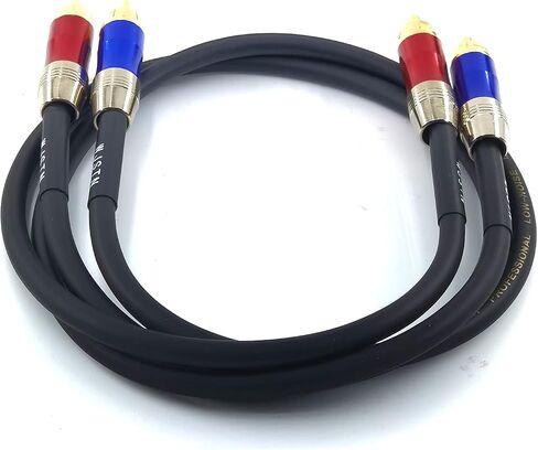 WJSTN-020 RCA to RCA Audio Cable, 1RCA Male to 1RCA Male Stereo Audio Cable Converter, Digital Stereo Audio Cable for subwoofer, Home Theater, high-Fidelity Audio-Double Shielding-2 Pack (6IN) in Kuwait