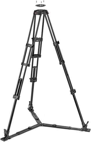 Manfrotto 504X Fluid Video Head with Twin Tripod, Kit with Aluminium Tripod and Video Head, Twin Leg with Ground Spreader, for DSLR, Digital Camera, Camcorder, Videographer, Payload 26.4 lbs in Saudi Arabia