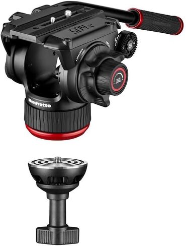Manfrotto 504X Fluid Video Head with Twin Tripod, Kit with Aluminium Tripod and Video Head, Twin Leg with Ground Spreader, for DSLR, Digital Camera, Camcorder, Videographer, Payload 26.4 lbs in Saudi Arabia