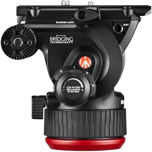 Manfrotto 504X Fluid Video Head with Twin Tripod, Kit with Aluminium Tripod and Video Head, Twin Leg with Ground Spreader, for DSLR, Digital Camera, Camcorder, Videographer, Payload 26.4 lbs in Saudi Arabia