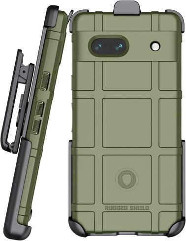 Case with Clip for Google Pixel 7a Phone (2023), Nakedcellphone Special Ops Tactical Armor Rugged Shield Protective Cover and [Rotating Ratchet] Belt Clip Holster [Matte Grip Texture] - Black in Kuwait
