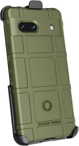 Case with Clip for Google Pixel 7a Phone (2023), Nakedcellphone Special Ops Tactical Armor Rugged Shield Protective Cover and [Rotating Ratchet] Belt Clip Holster [Matte Grip Texture] - Black in Kuwait