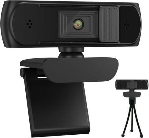 Emonoo 1080P AutoFocus Full HD Webcam with Privacy Cover - with Digital Microphone USB Computer Camera for PC Laptop Desktop Mac Video Calling, Conferencing Skype YouTube 5 Million Pixels webcamera in Kuwait