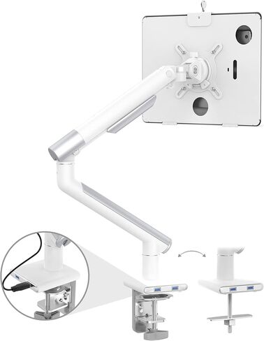 CTA Digital White Tablet Arm Mount for Desks with Anti-Theft Security for iPad 10.2 Series - iPad Air 3 - & iPad Pro 10.5 - White (PAD-SSMAE) in Saudi Arabia