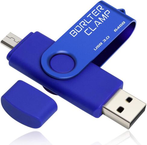 BorlterClamp 32GB USB 3.0 Flash Drive Dual Port Memory Stick, OTG Thumb Drive with Micro USB Drive Port for Android Smartphone Tablet & Computer (Purple) in Kuwait