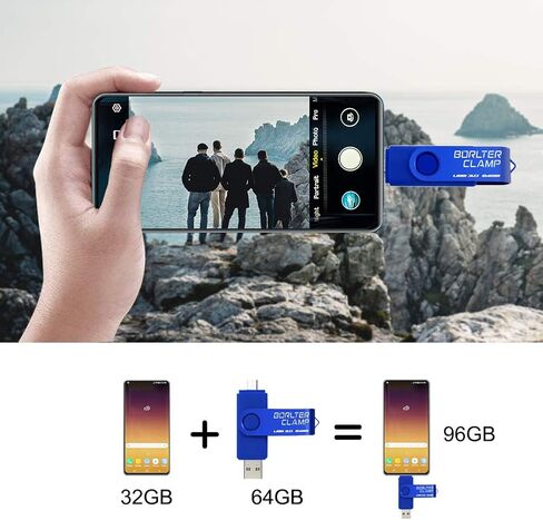 BorlterClamp 32GB USB 3.0 Flash Drive Dual Port Memory Stick, OTG Thumb Drive with Micro USB Drive Port for Android Smartphone Tablet & Computer (Purple) in Kuwait