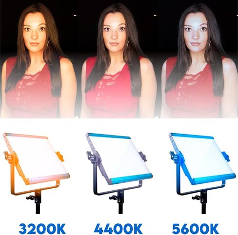 Dracast X Series Bicolor LED500 Kit - 3 Pack Includes Panel Lights, Stands, Barndoors, Travel Case | Bluetooth App Control | 3200K - 5600K LED Video Light Kit | Dimmable Lighting 0-100% | CRI TLCI 96+ in Kuwait