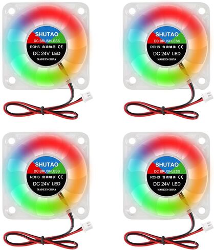 4PCS 5010 Cooling Fan 12V RGB 50x50x10mm DC 12V 50mm Brushless Cooling Fans 10mm Fan Blue LED Cooler Fan 2 Pin for 3D Printer in Kuwait