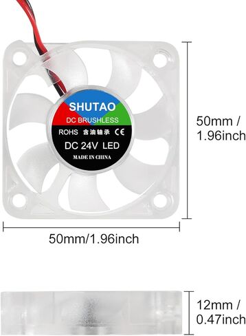 4 قطعة 5010 مروحة التبريد 12 فولت RGB 50x50x10 مللي متر تيار مستمر 12 فولت 50 مللي متر فرش مراوح التبريد 10 مللي متر مروحة الأزرق LED مروحة تبريد 2 دبوس للطابعة ثلاثية الأبعاد in Saudi Arabia
