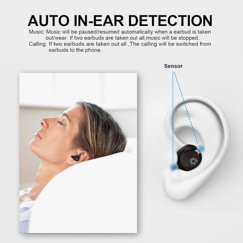 GUNING S2 Active Noise Cancelling Wireless Earbuds, Immersive Sound and Clear Call,in Ear Detection,Build in Mic,36H Playtime with Metal Smart Charging Case,IPX5 Waterproof Sport Black Headphones in Saudi Arabia