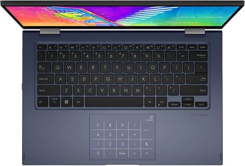 ASUS 2022 VivoBook Go 14 Flip رفيع وخفيف 2 في 1 كمبيوتر محمول يعمل باللمس، معالج Intel Celeron N4500، ذاكرة وصول عشوائي 4 جيجابايت، ذاكرة فلاش eMMC سعة 64 جيجابايت، رسومات Intel HD، كاميرا ويب عالية الدقة، أزرق هادئ، Win 11 S، بطاقة USB سعة 128 جيجابايت in Saudi Arabia