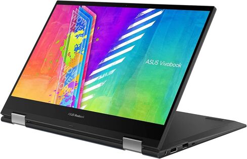 ASUS 2022 VivoBook Go 14 Flip رفيع وخفيف 2 في 1 كمبيوتر محمول يعمل باللمس، معالج Intel Celeron N4500، ذاكرة وصول عشوائي 4 جيجابايت، ذاكرة فلاش eMMC سعة 64 جيجابايت، رسومات Intel HD، كاميرا ويب عالية الدقة، أزرق هادئ، Win 11 S، بطاقة USB سعة 128 جيجابايت in Saudi Arabia