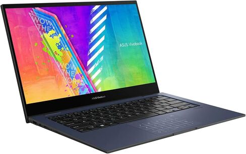 ASUS 2022 VivoBook Go 14 Flip رفيع وخفيف 2 في 1 كمبيوتر محمول يعمل باللمس، معالج Intel Celeron N4500، ذاكرة وصول عشوائي 4 جيجابايت، ذاكرة فلاش eMMC سعة 64 جيجابايت، رسومات Intel HD، كاميرا ويب عالية الدقة، أزرق هادئ، Win 11 S، بطاقة USB سعة 128 جيجابايت in Saudi Arabia