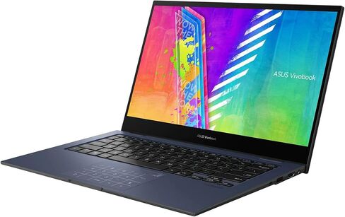 ASUS 2022 VivoBook Go 14 Flip رفيع وخفيف 2 في 1 كمبيوتر محمول يعمل باللمس، معالج Intel Celeron N4500، ذاكرة وصول عشوائي 4 جيجابايت، ذاكرة فلاش eMMC سعة 64 جيجابايت، رسومات Intel HD، كاميرا ويب عالية الدقة، أزرق هادئ، Win 11 S، بطاقة USB سعة 128 جيجابايت in Saudi Arabia