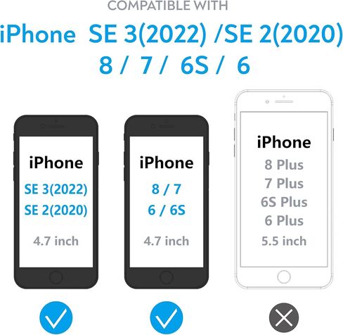 واقي شاشة MANTO مكون من قطعتين لهاتف iPhone SE 3 (2022)، iPhone SE 2020، iPhone 8، iPhone 7، iPhone 6S/6 تغطية كاملة من الزجاج المقسى لحماية الشاشة من الحافة إلى الحافة 4.7 بوصة in Kuwait