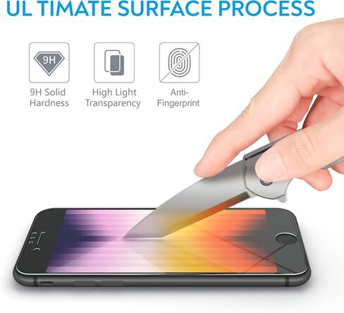 واقي شاشة MANTO مكون من قطعتين لهاتف iPhone SE 3 (2022)، iPhone SE 2020، iPhone 8، iPhone 7، iPhone 6S/6 تغطية كاملة من الزجاج المقسى لحماية الشاشة من الحافة إلى الحافة 4.7 بوصة in Kuwait
