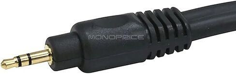 Monoprice 6ft Premium 3.5mm Stereo Male to 2RCA Male 22AWG Cable (Gold Plated) - Black in Kuwait