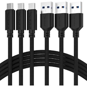 كابل سابرينت USB-C إلى USB-A 3.0، 6 أقدام، 3 حزم، أسود (CB-C3X6) in Kuwait