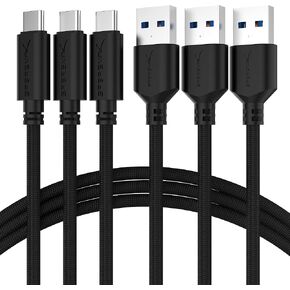 SABRENT USB-C to USB-A 3.0 Cable, 6ft, 3-Pack, Black (CB-C3X6) in Kuwait