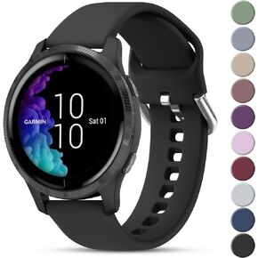 Vanjua Bands Compatible with Garmin Venu 2 Plus / Venu Sq / Venu / Vivoactive 3 Watch Band Women Men, Soft Silicone Sport Replacement Strap for Garmin Vivomove Sport, Vivoactive 3 Music, Forerunner 645 / 245 Music Smart Watch