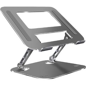 FOBELEC Laptop Stand, Ergonomic Adjustable Height/Angle, Foldable, Non-Slip, Aluminum Alloy, Load Capacity 20 lbs, Compatible with MacBook Air/Pro/Dell XPS/HP/Lenovo, etc.10-16" Inches, Gray