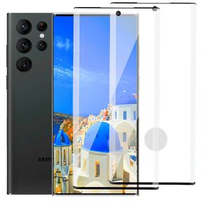 KONVOK (2 Pack Compatible with Samsung Galaxy S23 Ultra Screen Protector, Support Ultrasonic Fingerprint Unlock, Tempered Glass Clear, 3D Curved, 9H Hardness, Bubble-Free, Case-Friendly Accessories