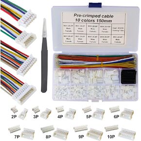 MX 1.25mm Male Female Connector Kit and Premium Pre-Crimped Cables Compatible with Molex PicoBlade for Pixhawk Flight Controller Total 240pcs MX1.25 Connectors and 200pcs 28AWG Cable in Kuwait