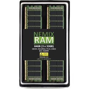 NEMIX RAM 32GB (1X32GB) DDR4 2933MHz PC4-23400 2Rx4 1.2V CL21 288-PIN ECC RDIMM Registered Server Memory Compatible with Dell Servers/Workstations in Saudi Arabia