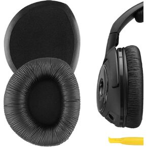 GEEKRIA QuickFit Leatherette Ear Pads for Sennheiser RS160, HDR160, RS170, HDR170, RS180, RS185 RS195 Headphones Ear Cushions, Headset Earpads, Ear Cups Cover Repair Parts (No Baseplates)