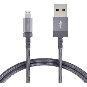 Amazon Basics Nylon Braided Lightning to USB-A Cable, MFi Certified Apple iPhone Charger, 6-Foot, Rose Gold in Kuwait