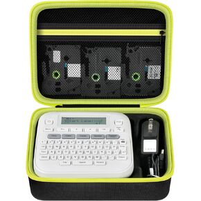 حافظة متوافقة مع Brother P-Touch PTD220 D210 Home/Office Everyday Label Maker، حامل تخزين منظم حمل لأشرطة الملصقات، محول تيار متردد، كابلات الشحن (صندوق فقط) - أسود in Kuwait