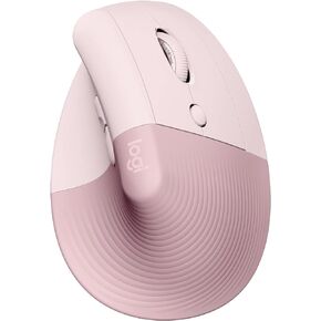 ماوس Logitech Lift Vertical مريح، لاسلكي، بلوتوث أو جهاز استقبال USB Logi Bolt، نقرات هادئة، 4 أزرار، متوافق مع Windows/macOS/iPadOS، والكمبيوتر المحمول، والكمبيوتر الشخصي - وردي (متجدد) in Kuwait