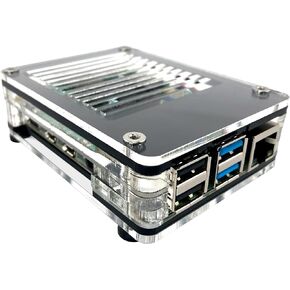C4Labs Zebra PoE + Case Kit for Raspberry Pi 4B or 3B+ and PoE+ HAT or Official PoE Hat - Black Ice