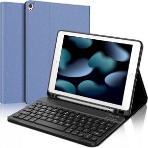 D DINGRICH iPad Case with Keyboard 10.2" - iPad 8th Generation Case with Keyboard 2020, Apple Pencil Holder - iPad Case 9th Generation, 8th Generation, 7th Gen Keyboard - Gold Sand Blue in Kuwait