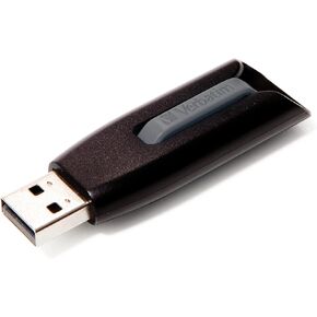 Verbatim 64GB USB 3.0 Store 'n' Go V3 Flash Drive - Cap-Less & PC/Mac Compatible - Gray in Kuwait