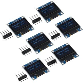 DWEII 6 قطعة وحدة عرض OLED I2C IIC 128X64 0.96 بوصة وحدة عرض SSD1315 شاشة عرض بلونين أصفر وأزرق مع دبابيس لـ Arduino UNO R3 STM